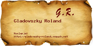 Gladovszky Roland névjegykártya